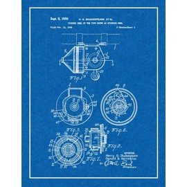 Fishing Reel Of The Type Known As Spinning Reel Patent Print Blueprint with Border (24" x 36") M12260