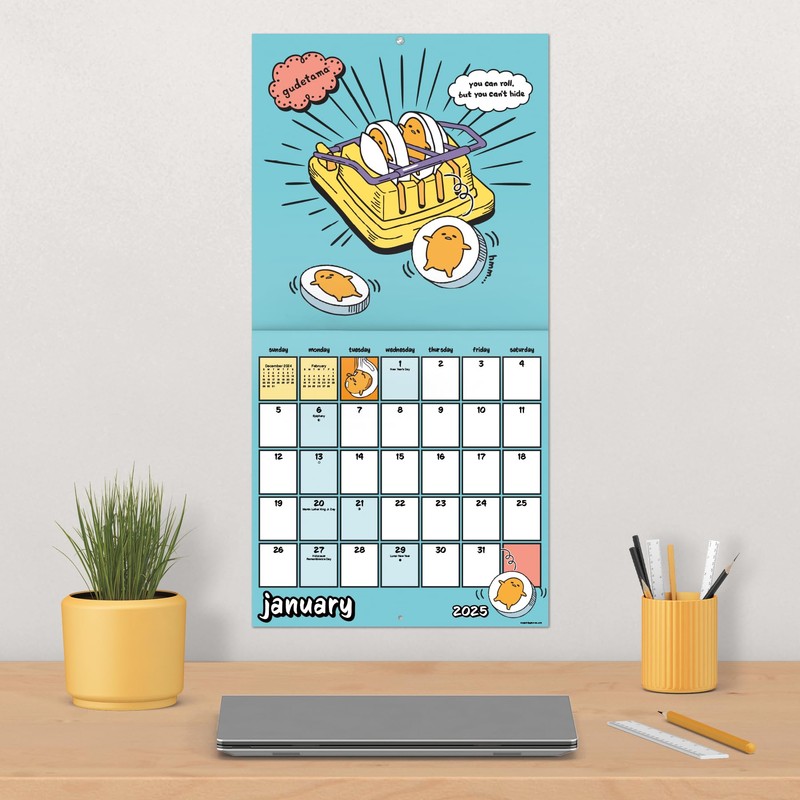 2025 Gudetama Wall Calendar