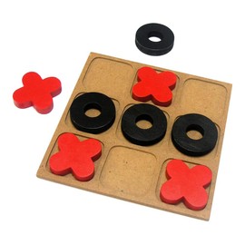 TEACH PLAY Juego del Gato de Madera 20x20 cm | Juego de Estrategia | para Niños y Adultos | Juego de Mesa Tradicional | Juego de Gato | 2 Jugadores