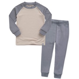Vaenait Kids Toddler Long Sleeve Modal Sleepwear Pjs 2pcs Set Modalraglan Gray&Beige XS