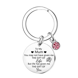 Ghloyza Step Mum Gifts Mum Keyring Mothers Day Gifts for Mum Stepmum Stepmother New Mum Gifts Mum Christmas Birthday Gifts from Stepdaufgter Stepson Daughter Son Step Mum Keyring