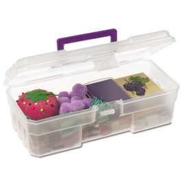 Akro-Mils 12-Inch ProBox Plastic Art Supply, Hobby or Craft Storage Tool Box, Clear, 09912CLPUR, 12" ProBox, Model:AKR64950
