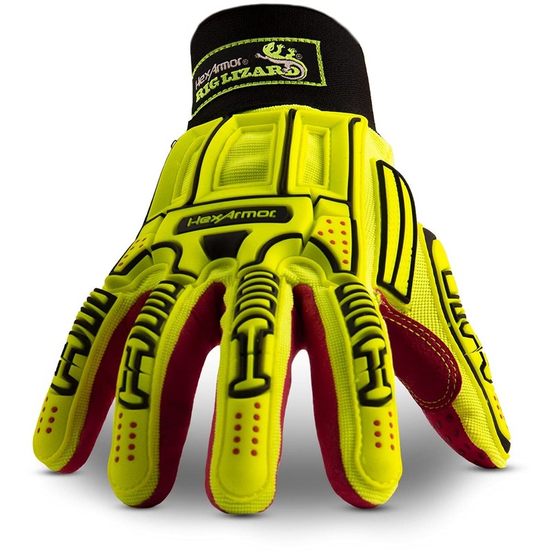 HexArmor RIG LIZARD 2038 Hi-Vis Safety Work Gloves, Large