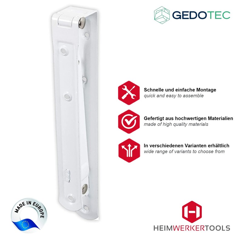 Gedotec Folding Console | 1 Piece Flap Support Table Flap