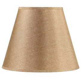 Aspen Creative 32096, Hardback Empire Transitional Spider Shade, Gold Brown Burlap Textured Fabric, 9" Top x 16" Bottom x 13" Slant