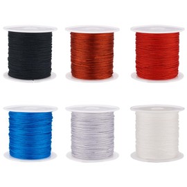 Cheriswelry 6 Rolls 0.6mm Nylon Beading Cord Mixed Color Chinese Knot Cord for Macrame Bracelet Jewelry Making