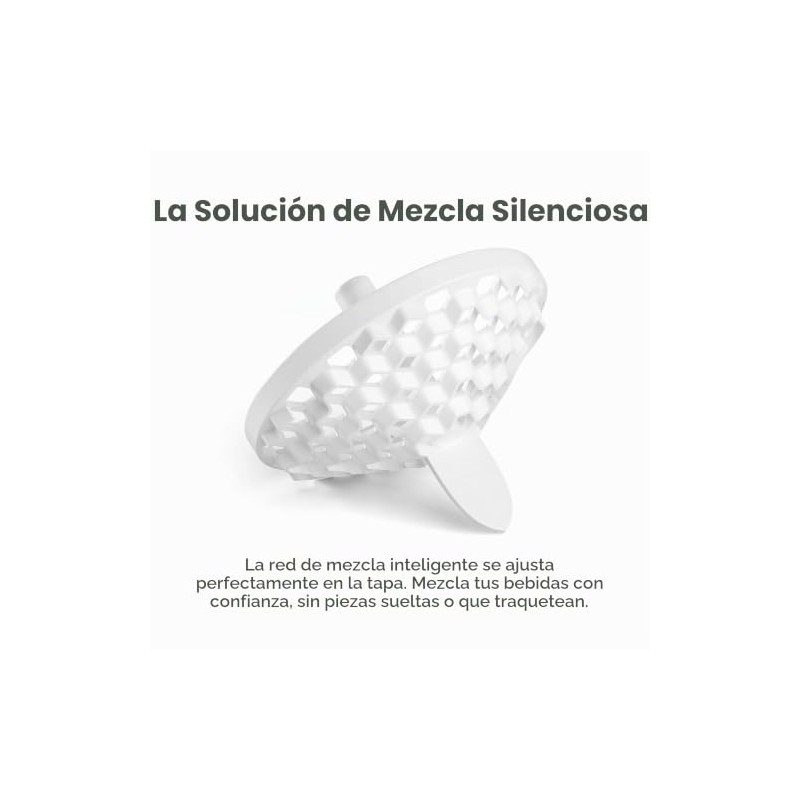 SmartShake Reforce Blanco Botella Mezcladora de Acero Inoxidable 900 ml,