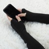 Allegra K Black Long Fingerless Typing Writing Gloves Winter Arm