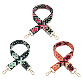 Pack of 3 Bag Straps for Changing, Adjustable Shoulder Strap for Bags, 3.8 cm Wide Bag Strap, Colourful Handbags, Shoulder Strap, Shoulder Strap Strips, 80-140 cm, b