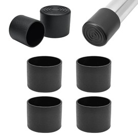 EASYEAH 1-1/4" (32mm) Round Chair Leg Floor Protectors, Black Rubber Chair Leg Caps, Non-Slip Patio Furniture Feet Cap, PVC Chair Feet Covers for Hardwood Floors, Tables & Patio Furniture, 4pcs