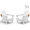KINGYES Folding Adjustable Backrest HDPE Adirondack Chair Set of 2,
