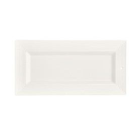 Nora Fleming Stoneware Bread Tray - Serving Platter for Appetizers, Side Dishes, and Dinners - Rectangular Design - Pair with One of Our Hand-Painted Minis - White