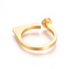 LZD 304 Stainless Steel Finger Rings Flat Round Gold Size