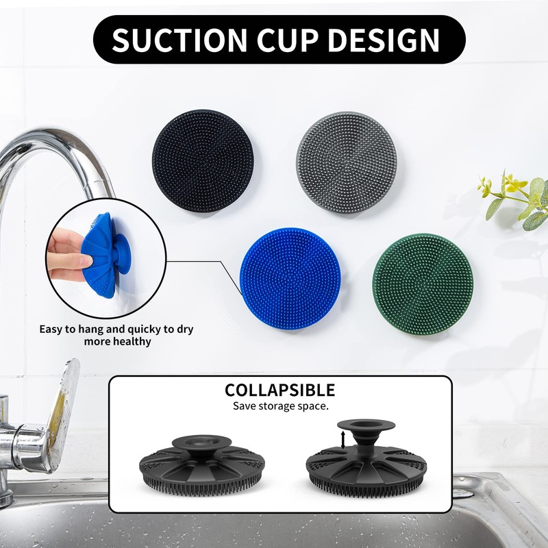 Silicone Sponge, BEAUTAIL Non-Scratch Scrub Sponges for Washing Dishes, Kitchen