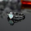 Crown Heart Opal Claddagh Rings for Women Men 18K Black