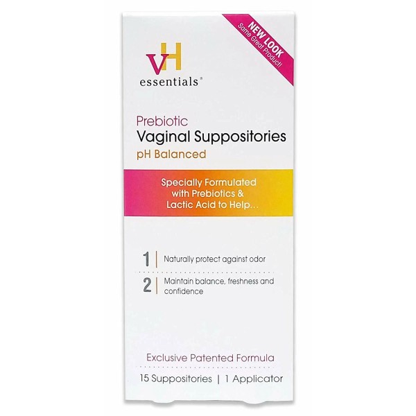 VH Essentials Prebiotic Vaginal Suppositories, 15 Count - PACK of