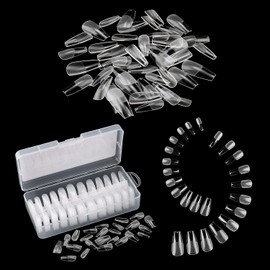 AIMEILI False Nail Tips, 432PCS Clear Matte Coffin Full Cover Nail Tips for Soak Off Nail Extension, Acrylic False Press on Nails with Box for Nail Art Salon and Home DIY, 10 Sizes 006