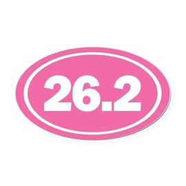 CafePress 26.2 Oval Pink Oval Car Magnet, Euro Oval Bumper Magnet