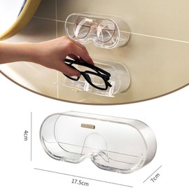 UVKDEENK 1 Pack Sunglasses Organizer with Lid, Eyeglasses Holder Wall Mounted Stackable Eyewear Display Case Hanging Glasses Storage Box Stand for Home Office Dorm Entryway Closet Door Bedroom Decor