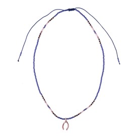 KELITCH Chokers Women Beaded Necklace Handmade Y Pendant Strand Bracelet for Summer (Blue)