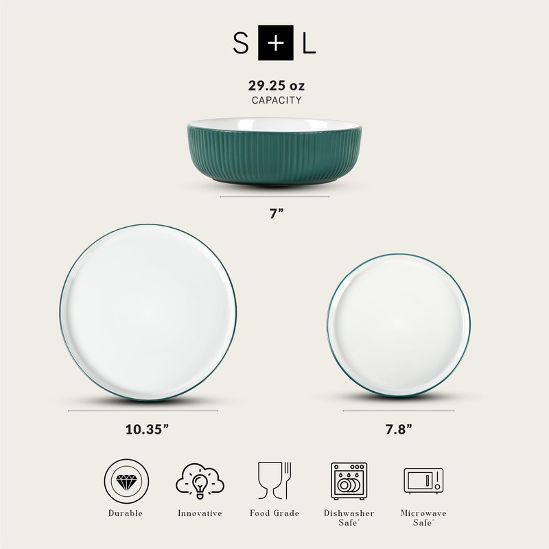 Stone Lain Laro Stoneware Dinnerware Set, 24-Piece - Service for