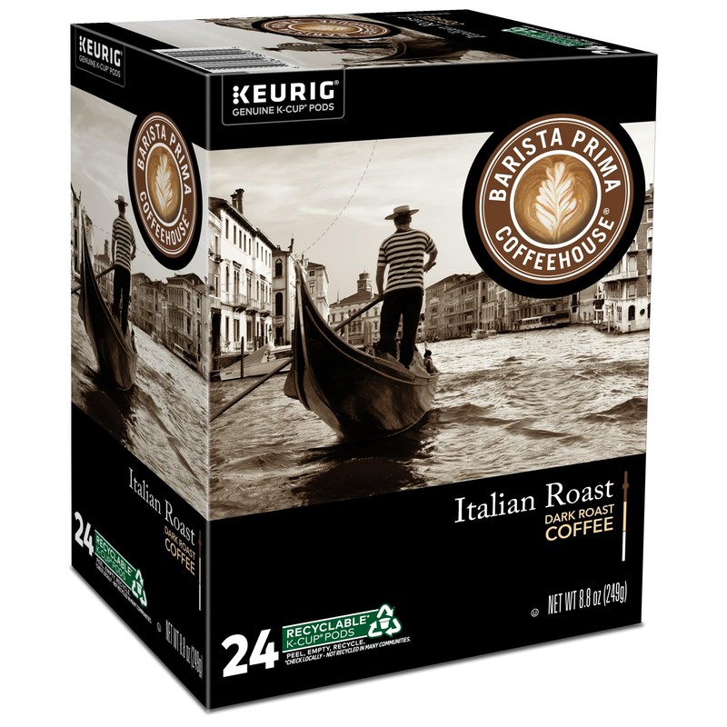 Barista Prima Coffeehouse Italian Roast Keurig Single Serve K-Cup Pods,