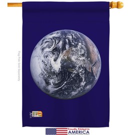 Americana Home & Garden FK140071-P3 Earth Flags of The World Nationality Impressions Decorative Vertical House 28" X 40" 13" 18.5" Kit w/Banner Pole Included