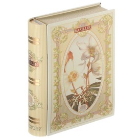 Basilur, love story collection, tea-book volume 3, Ceylon green tea with bits of pineapple and coconut, loose leaf tea in metal tin-box, gift of tea, 100g box 50 servings