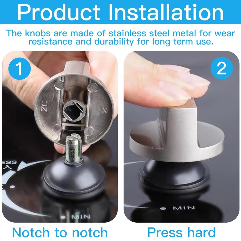 Xrten Pack of 4 6 mm Gas Hob Knobs, Gas
