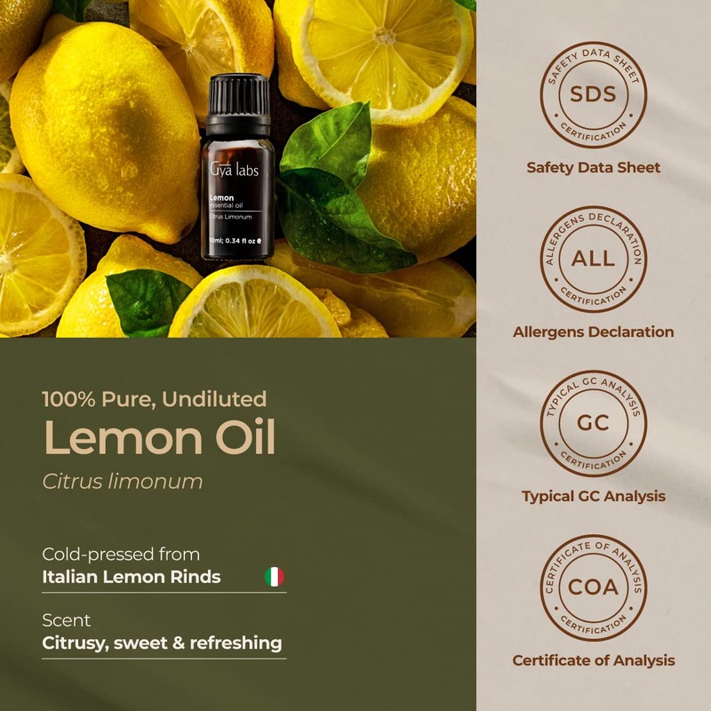 Gya Labs Lemon Essential Oil for Diffuser - 100% Pure