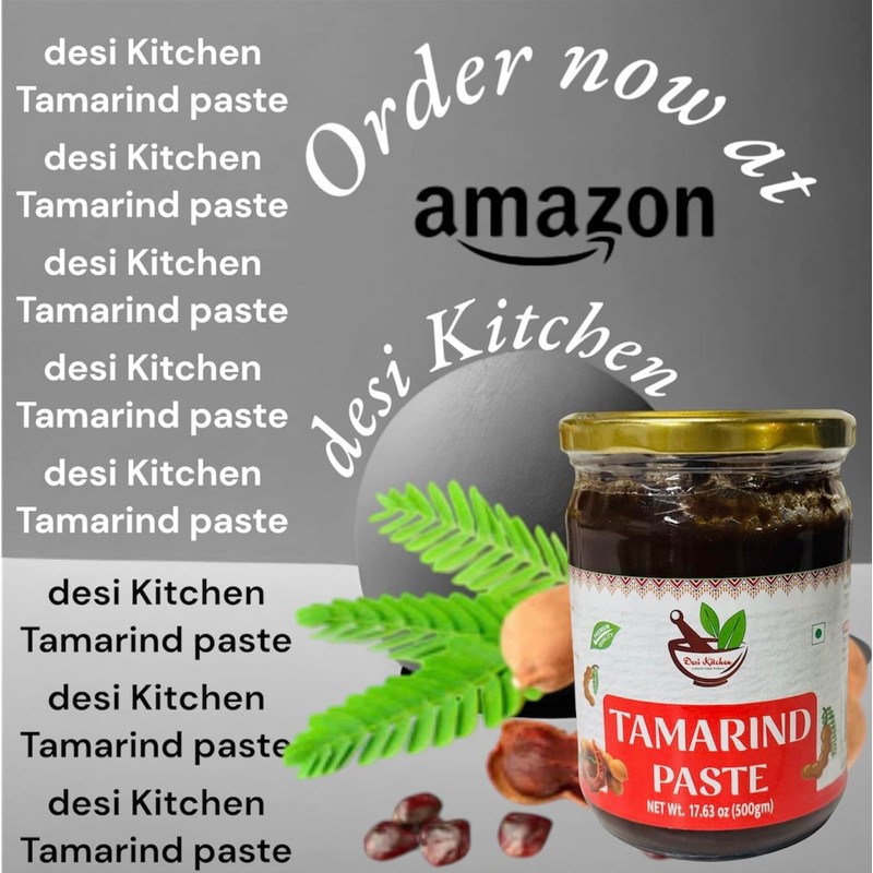 Desi Kitchen Tamarind Paste (Imli Paste) 500g (17.63 oz), Glass
