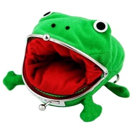 Cartera de rana de dibujos animados de anime, monedero de franela de manga, lindo juguete de peluche divertido (rana de anime)