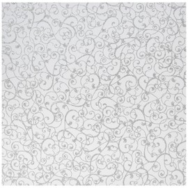 American Crafts AMC Paper 12x12 Glitter Swirl Silver (15 Pieces)
