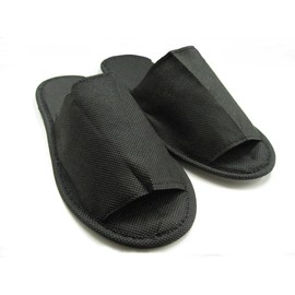 10 Pairs of Multi-Use Non-Woven Slippers, Black
