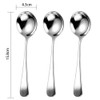 4 Pieces Soup Spoons Serving Spoon Stainless Steel Round Spoons