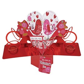 I Really Love You Valentine's Day Pop-Up Birds Greeting Card 3D Pop Up Cards