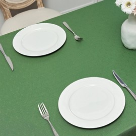 Veblandy Rectangle Tablecloth Waterproof 60x120 inch Linen Textured Table Cloth Stain and Wrinkle Resistant Washable, Decorative Fabric Table Cover for Dining, Party and Camping, Green