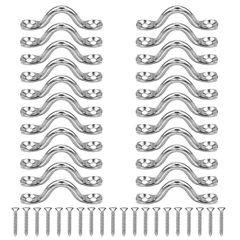 Hamineler 22Pcs M5 316 Stainless Steel Eye Straps Ceiling Wall