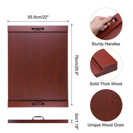 uxcell Noodles Board Stove Cover, 30 x 22 Inch Cutting Board Stove Top Cover, Wooden Stovetop Cover for Gas Stove, Kitchen Countertop, Red