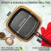 Moss & Stone Square Grill Pan for Indoor Cooking, 11-Inch