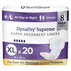 NorthShore DynaDry Supreme Liners for Men and Women, X-Large, Pack/20