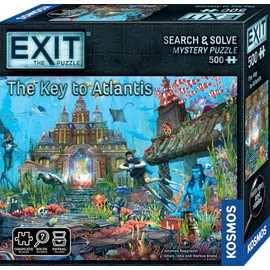 Thames & Kosmos EXIT: The Key to Atlantis, Escape Room Game with 500-Piece Jigsaw Puzzle, Family Games for Game Night, Board Game for Adults and Kids, Ages 10+