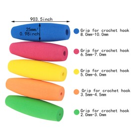 ITROLLE 1 Pack Multi-Size Ergonomic Crochet Handle 5pcs/Pack Suitable for Arthritis Soft Removable Cushion Tapered Ground Shaped Fishing Float Polished Molded Products Colored Floats