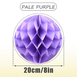 Yosawo 8PCS Honeycomb Flower Balls Tissue Paper Honeycomb Balls for Birthday Party Baby Shower Wedding Decorations(ZQ/Light Purple)