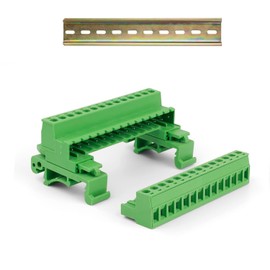 WJUAN Row Terminal, DIN Rail Clamps, 14 Needle Holes, Integrated Cord Guide, with DIN Rail, Socket DIN Rail, Wire Diameter 2.5 mm, for Wiring and Circuit Conversion