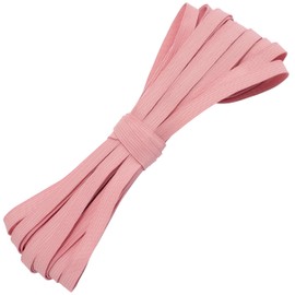 AERZETIX - C67530 - Flat braided elastic band 10 meters - width 10 mm - polyester + latex - ash pink color