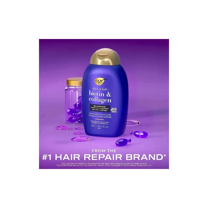 Shampoo Ogx Biotina Y Colageno Brillo Mas Volumen