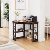 VECELO Corner Desk Computer Desk Writing Table with Smooth Keyboard