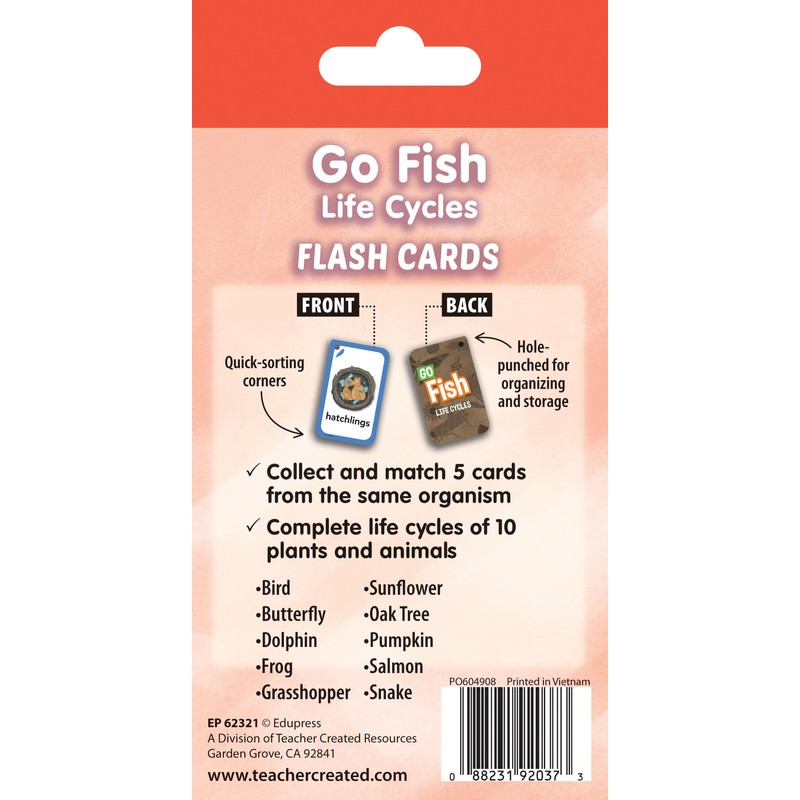 Edupress Go Fish: Life Cycles Flash Cards (EP62321)
