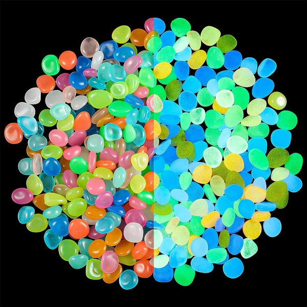 VIEVRE Gemstones for Children, Pack of 100 Glitter Stones, Luminous Stones, Fluorescent Stones, Colourful Diamonds, Children, Crystals Children, Glass Nuggets Colourful for Crafts Decoration (Mixed